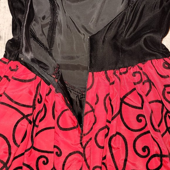 Vintage Gunne Sax Velvet Embossed Cocktail Formal Dress with Sle… - Picture 8 of 15